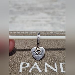 Pandora Retired 'I Love You Forever' Sterling Silver & 14k Gold Heart Charm✨️